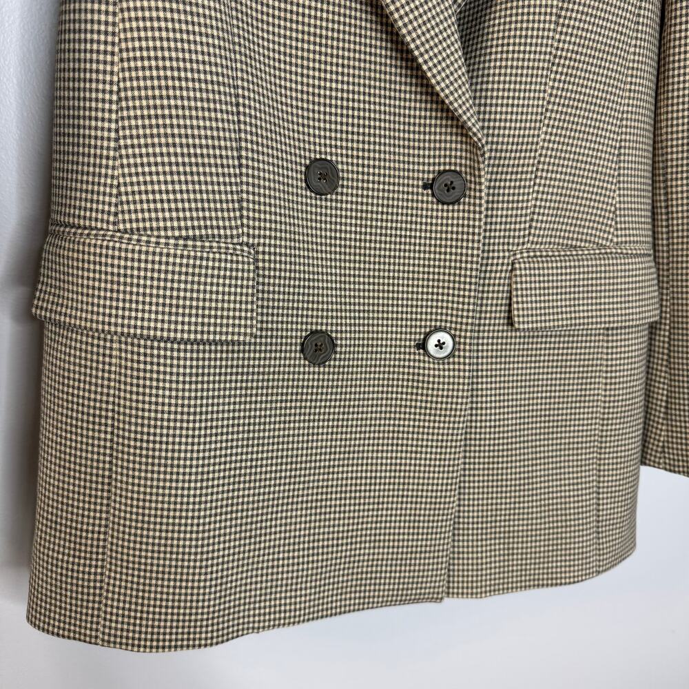 Aritzia Wilfred Plaid Grey Double Breasted Blazer Jacket Academia Sz 0 - Picture 3 of 13